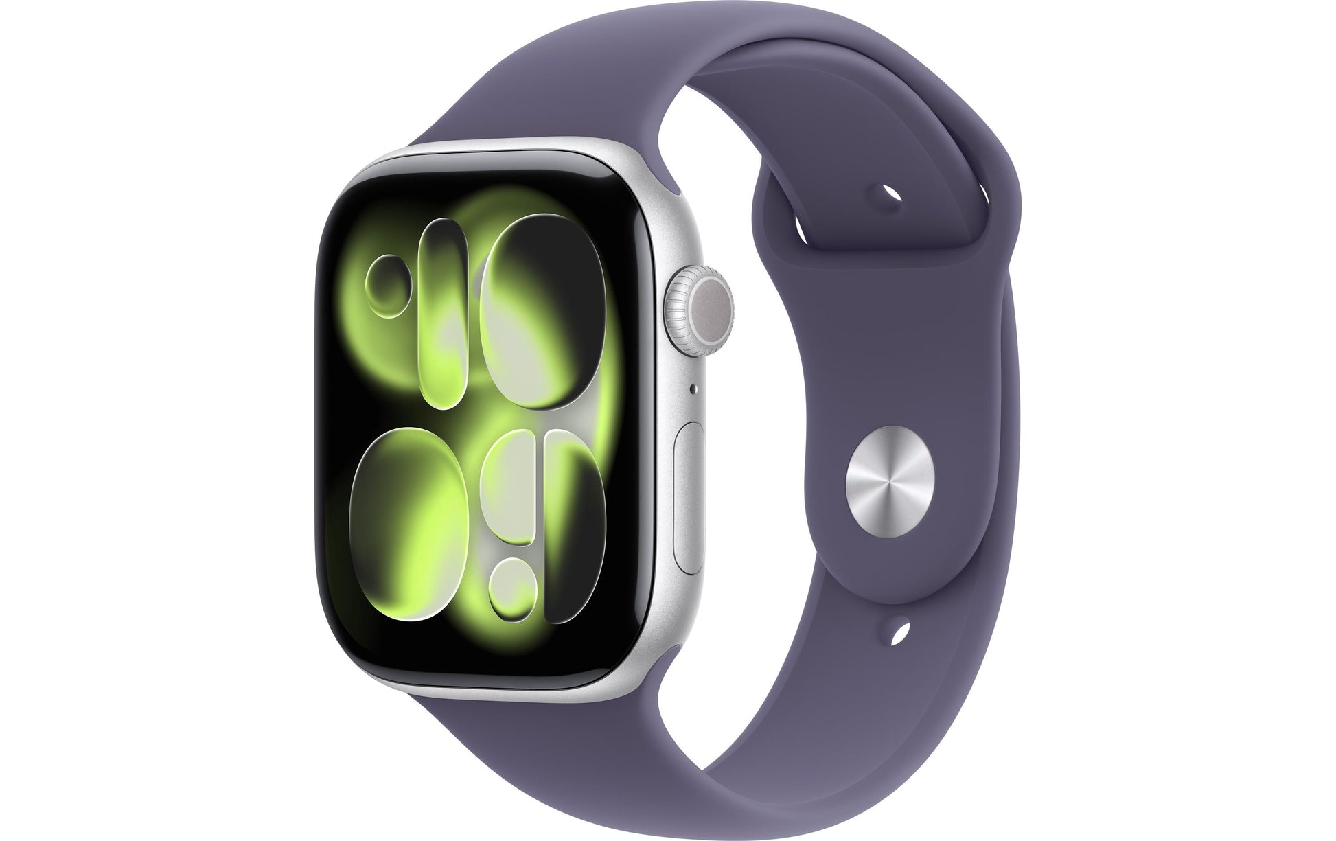 Apple Watch S11 – Smartwatch – 46 mm, GPS, OLED, 50 m, Silber, Purple Fog, M/L, Sportarmband