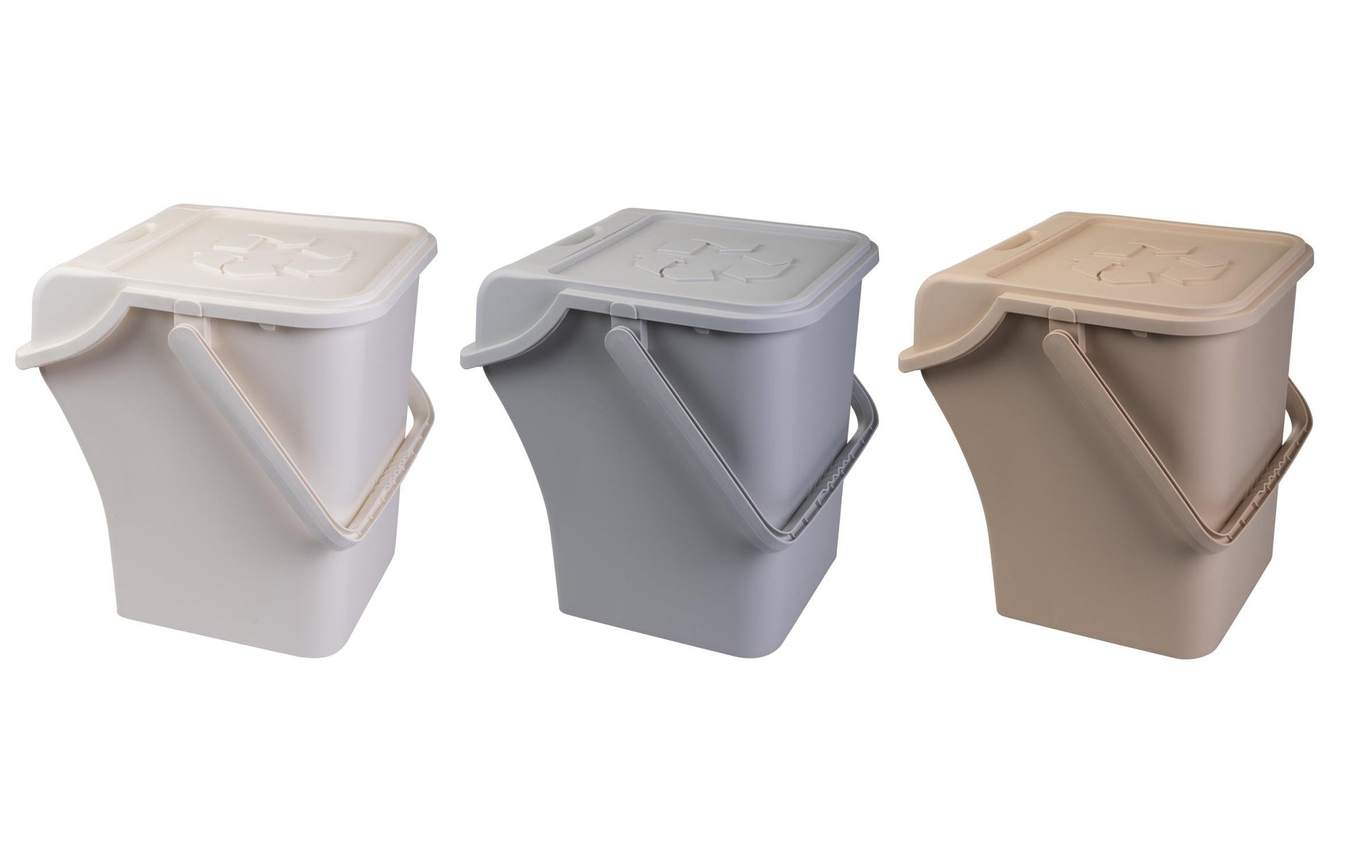 Cocon Recyclingbox – 3×45 l – Kunststoff (PP), rechteckig – Elfenbein – 3-fach