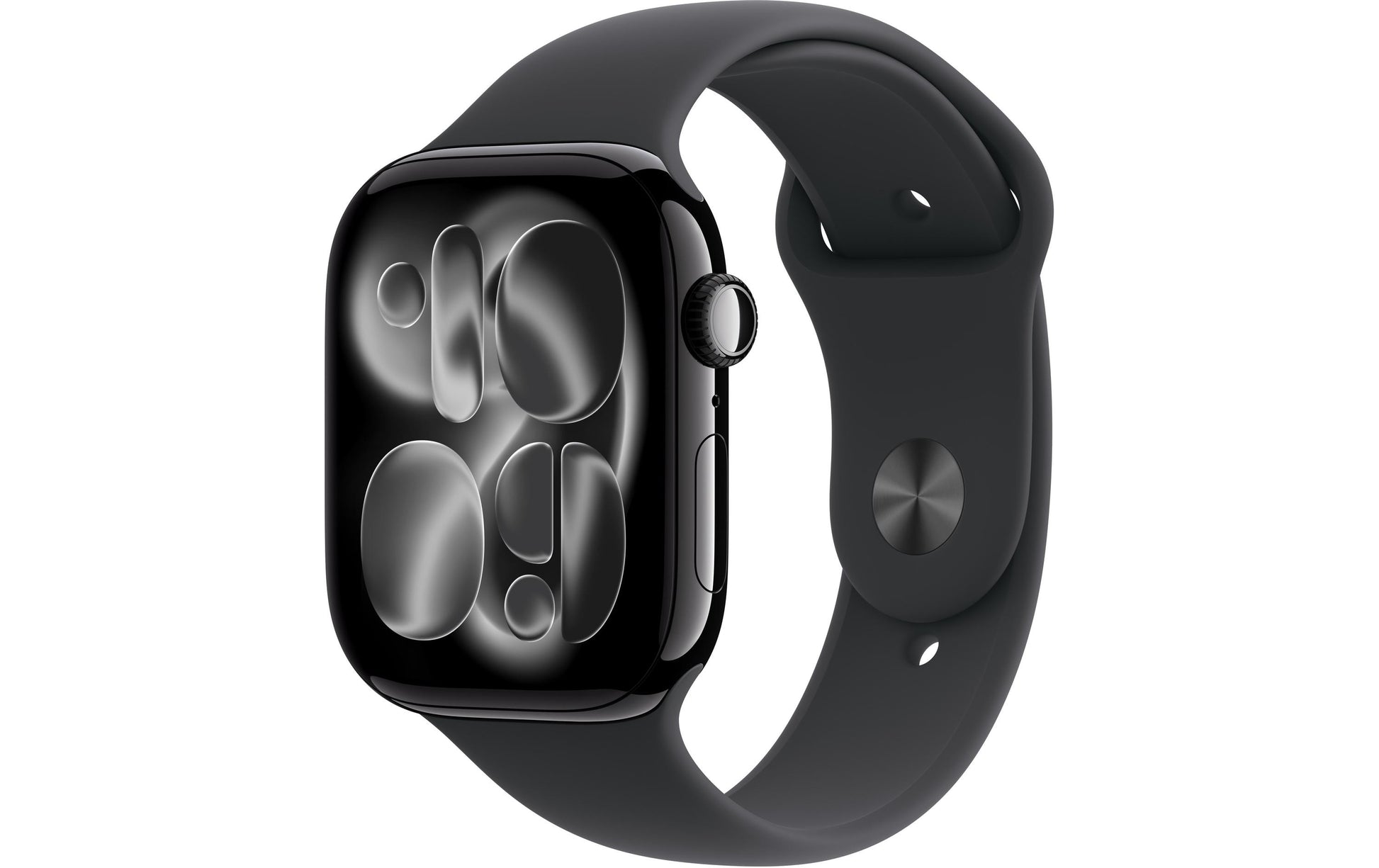 Apple Watch Series 11 46 mm GPS – Aluminium Schwarz, Sportarmband, Schwarz, M/L, 50 m, für iPhone