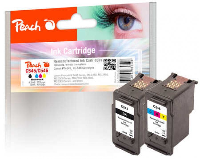 Peach PG-545/CL-546 Tintenpatronen-Multipack (Kompatibel) – für Canon Pixma MG 2400/2900/3000