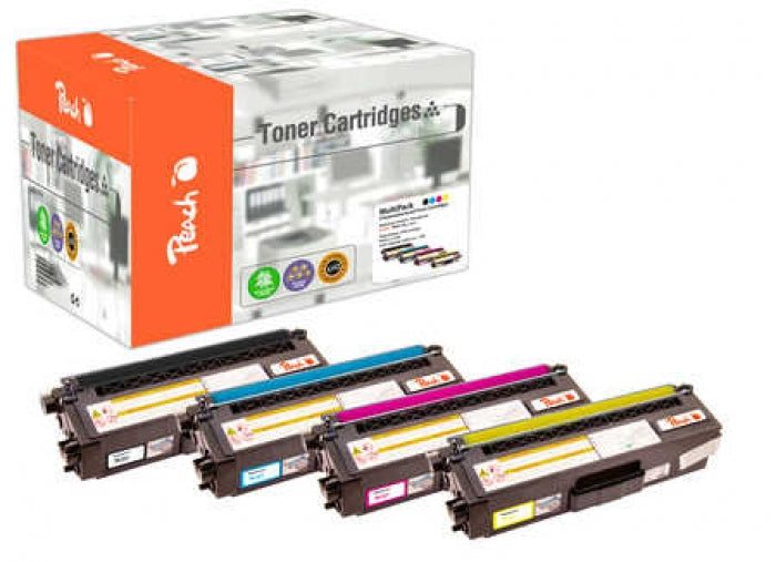 Peach Toner-Multipack TN-321 – BK/C/M/Y, 1500 Seiten – für Brother DCP-L8400/DCP-L8450/HL-L8250 und andere