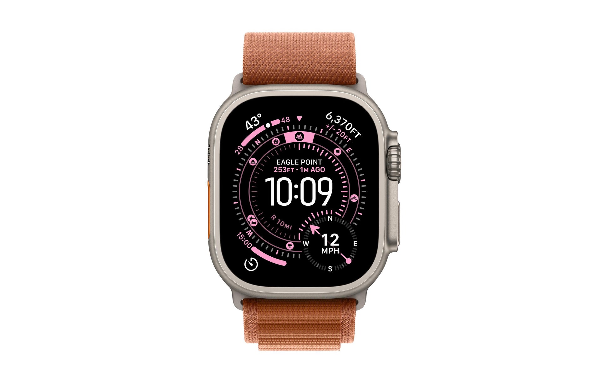 Apple Alpine Loop – Titan Natur, Terracotta, M, für Apple Watch