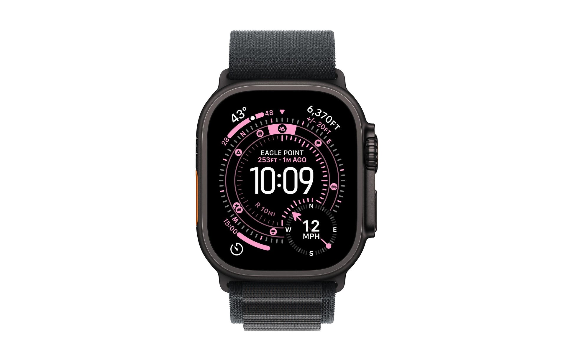 Apple Alpine Loop – Titan, Schwarz, M, für Apple Watch