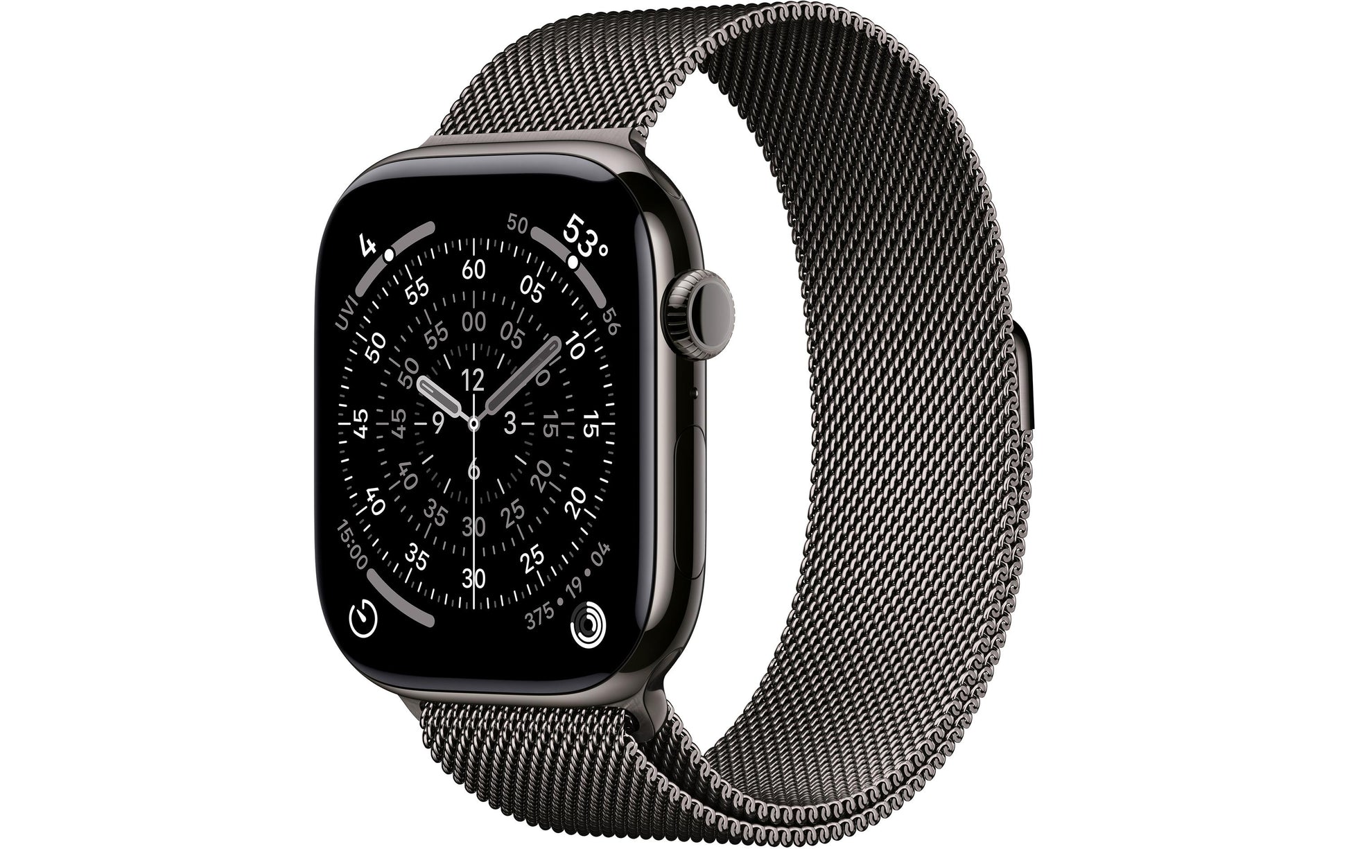 Apple Watch S11 – Smartwatch – 46 mm, LTE, OLED, 50 m, Slate Titanium, S/M Milanese Loop