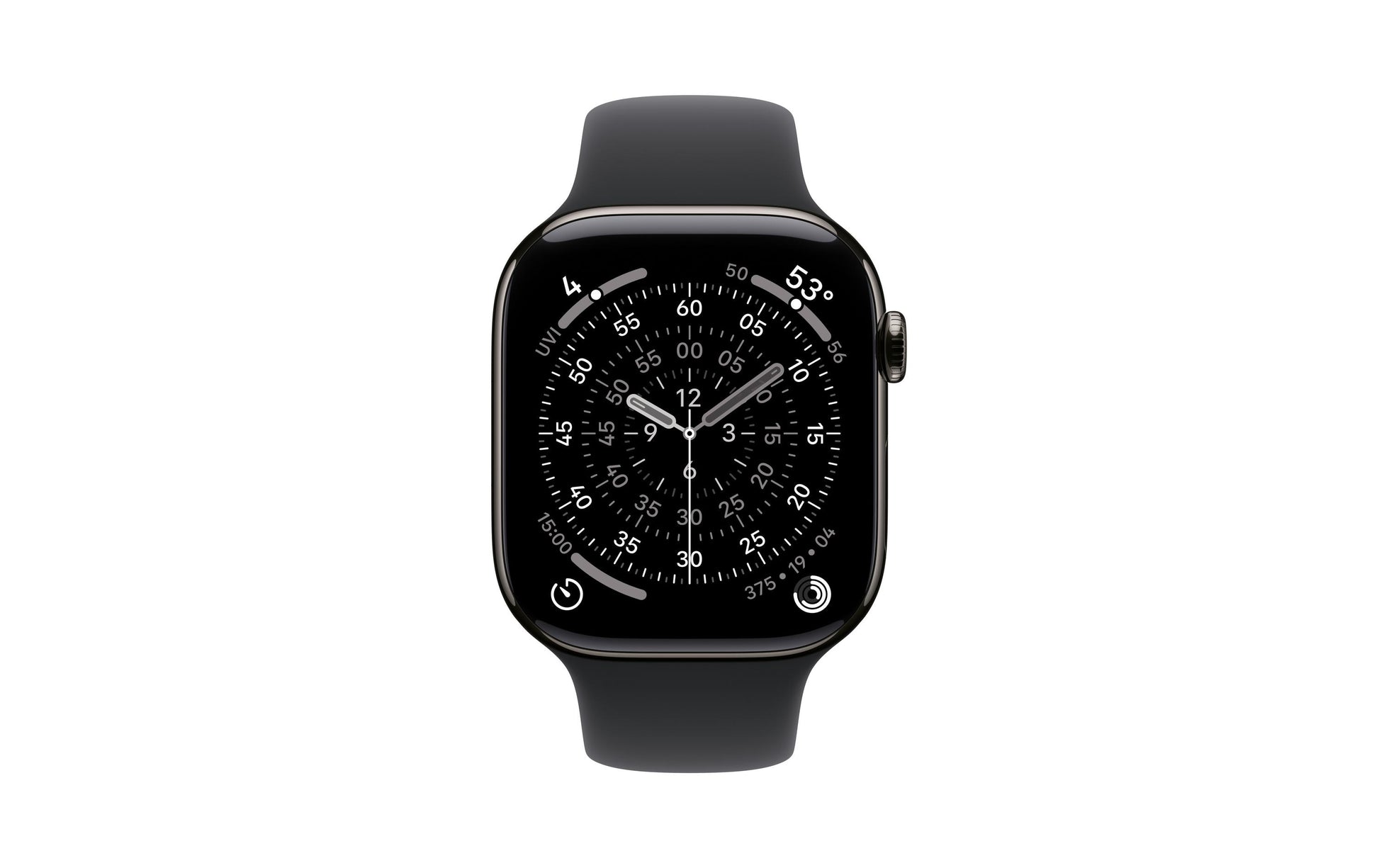 Apple Watch Series 11 46 mm GPS + Cellular – Titan, Sportarmband, Schwarz, M/L, 50 m, für iPhone