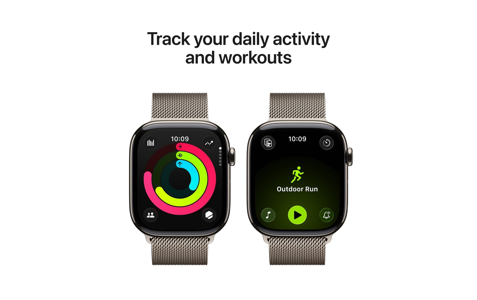 Apple Watch Series 11 46 mm GPS + Cellular – Titan Natur, Milanese Loop, M/L, 50 m, für iPhone
