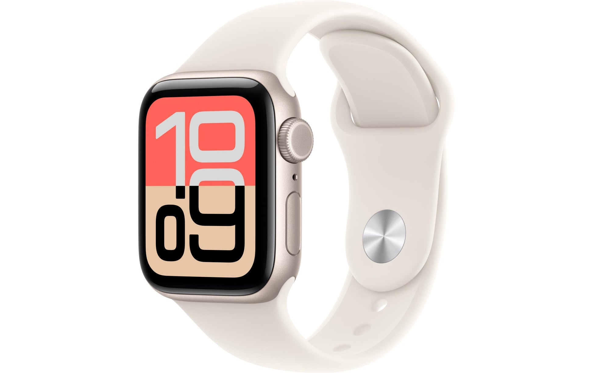 Apple Watch SE (2025) – Smartwatch – 40 mm, GPS, OLED, Ion-X Glas, 50 m, Starlight, Sportarmband