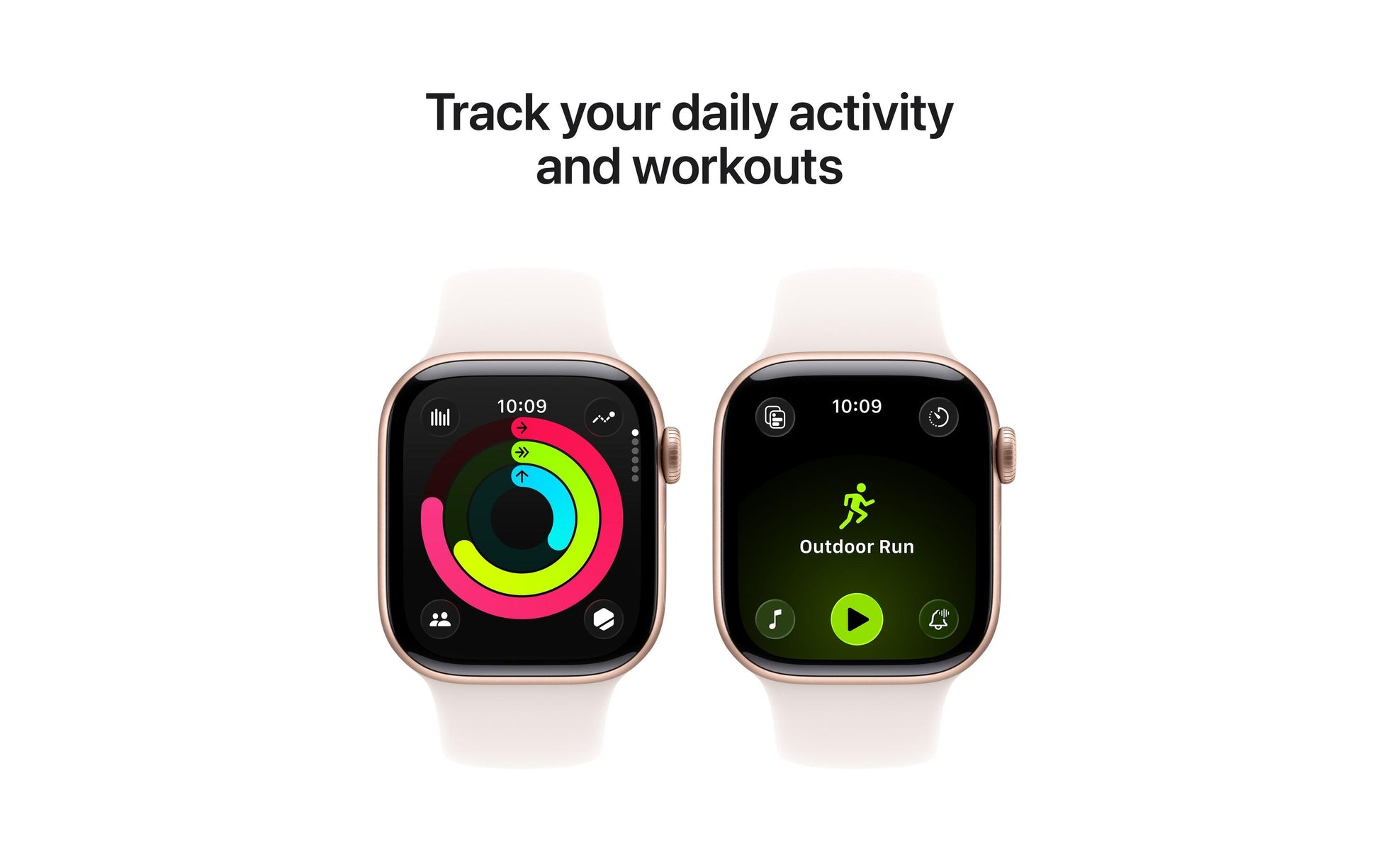 Apple Watch Series 11 42 mm GPS – Aluminium Roségold, Sportarmband, Blassrosa, S/M, 50 m, für iPhone