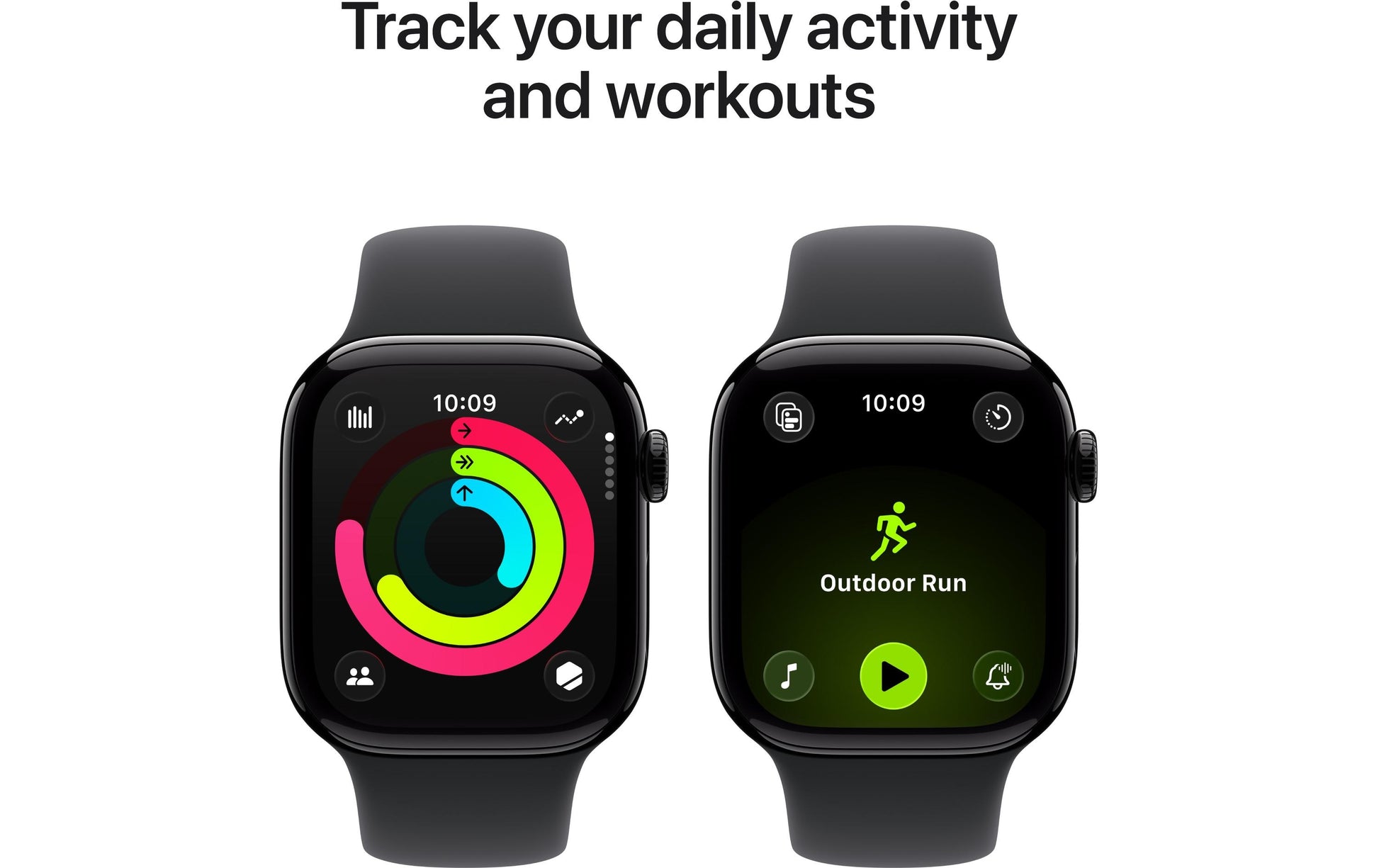 Apple Watch Series 11 42 mm GPS + Cellular – Aluminium Schwarz, Sportarmband, Schwarz, M/L, 50 m, für iPhone