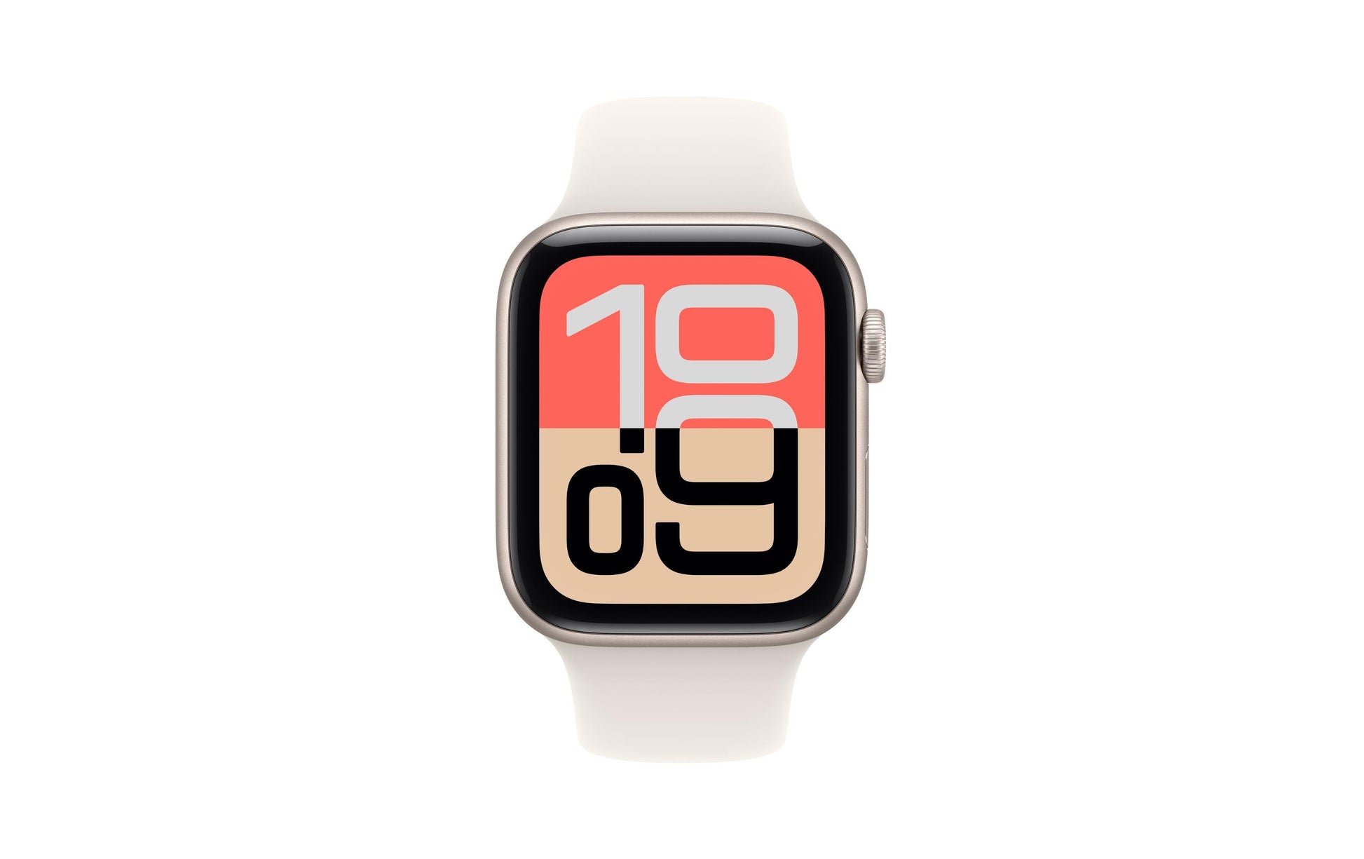 Apple Watch SE (2025) – Smartwatch – 44 mm, GPS, OLED, Ion-X Glas, 50 m, Starlight, M/L Sportarmband