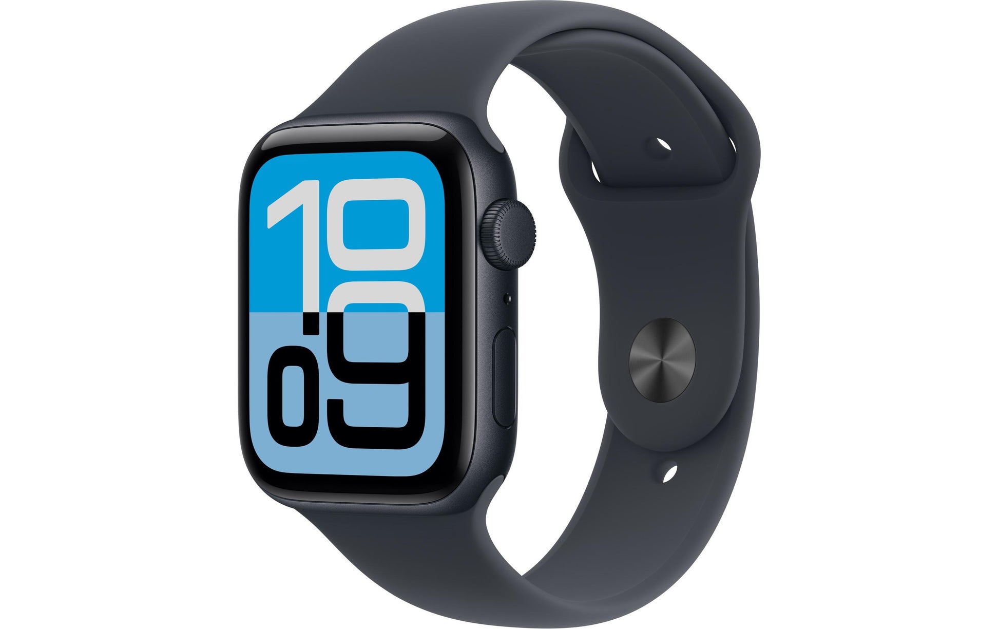 Apple Watch SE 3 44 mm GPS – Aluminium Schwarz, Sportarmband, Mitternacht, S/M, 50 m, für iPhone