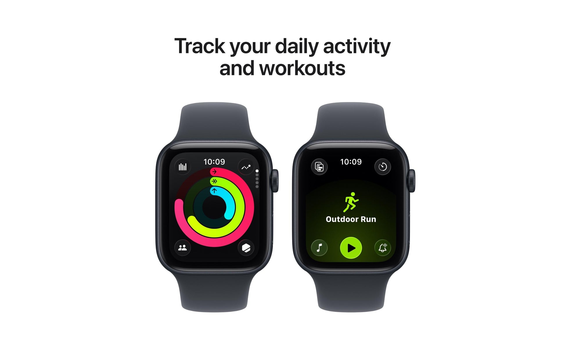 Apple Watch SE (2025) – Smartwatch – 44 mm, GPS, OLED, Ion-X Glas, 50 m, Mitternacht, Bandgrösse M/L