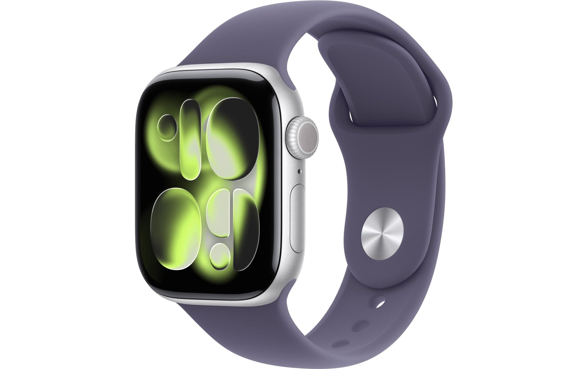 Apple Watch S11 (Cellular) – Smartwatch – 42 mm, LTE, OLED, 50 m, Silber, Purple Fog Sportband (M/L)