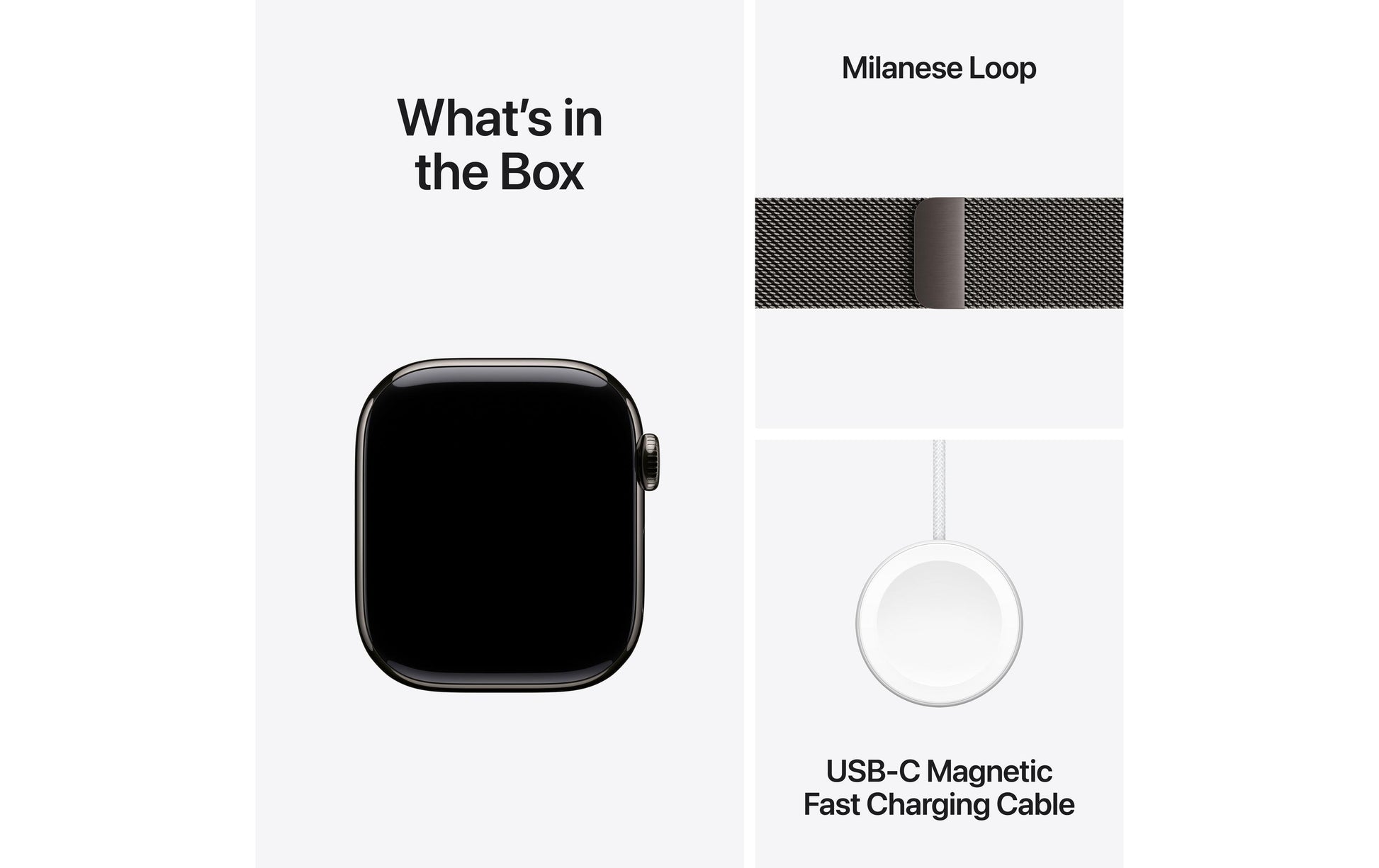 Apple Watch Series 11 42 mm GPS + Cellular – Titan, Milanese Loop, Schiefer, 50 m, für iPhone