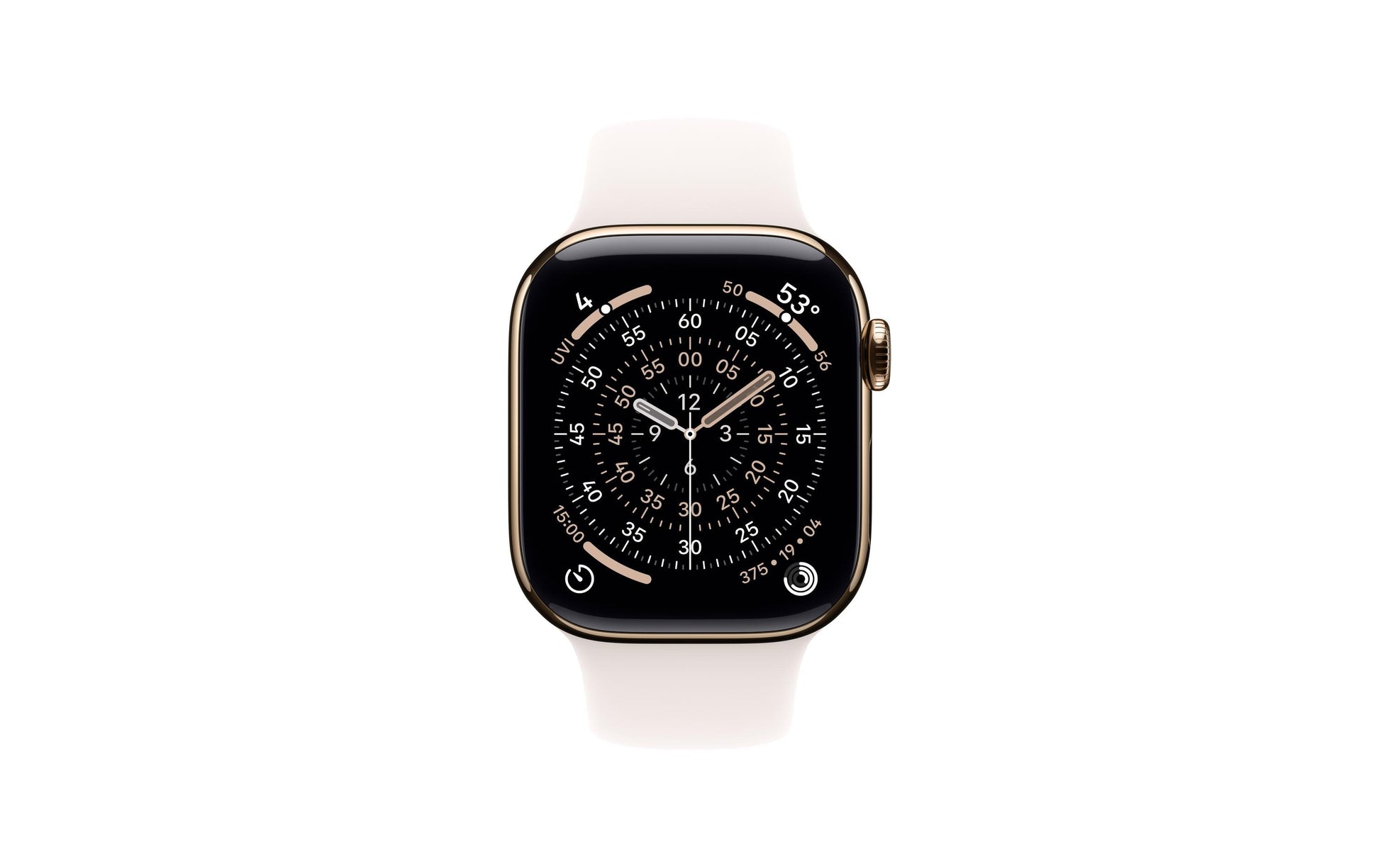 Apple Watch S11 – Smartwatch – 42 mm, LTE, OLED, 50 m, Gold Titan, Bandgrösse S/M, Sportband