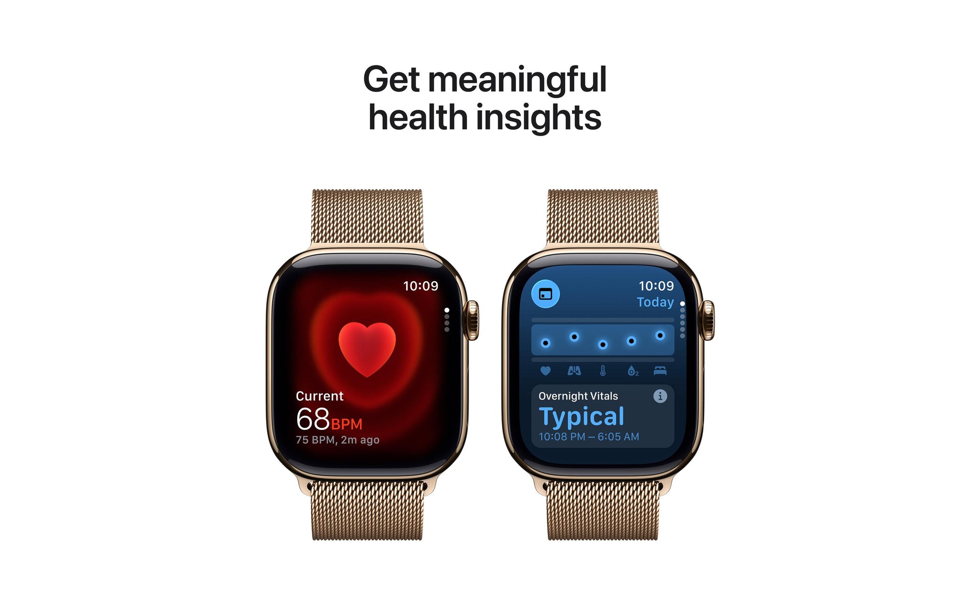 Apple Watch Series 11 42 mm GPS + Cellular – Titan, Milanese Loop, Gold, 50 m, für iPhone