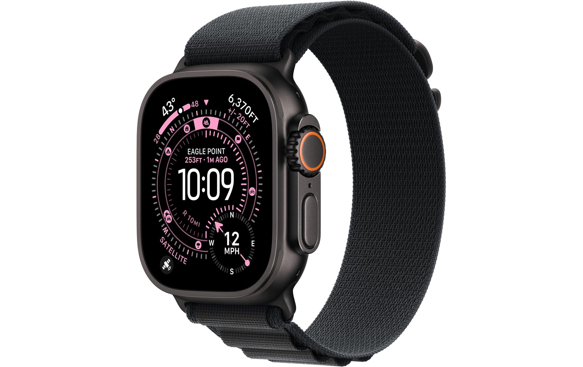 Apple Watch Ultra 3 49 mm GPS + Cellular – Titan Schwarz, Alpine Loop, M, 100 m, für iPhone