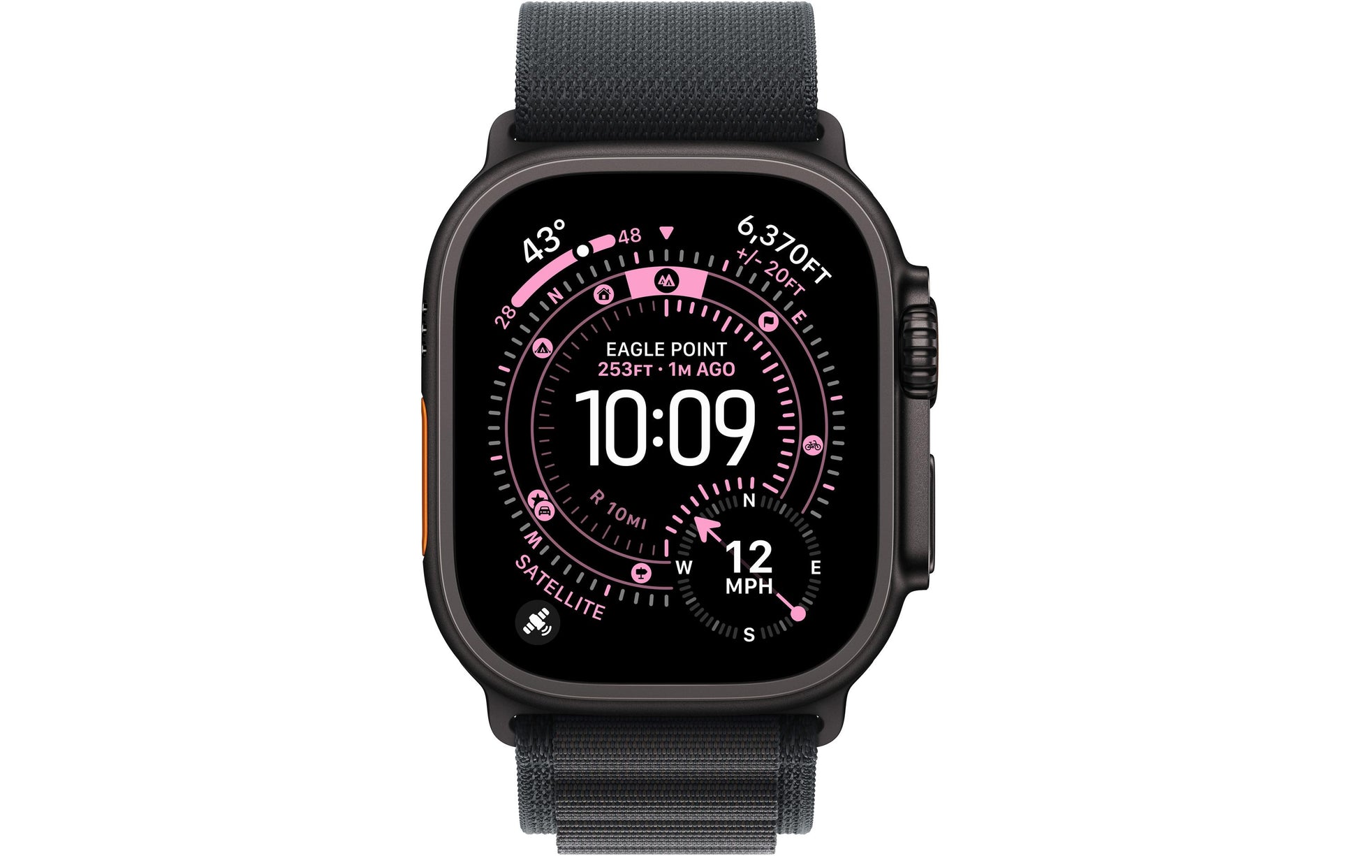 Apple Watch Ultra 3 49 mm GPS + Cellular – Titan Schwarz, Alpine Loop, M, 100 m, für iPhone