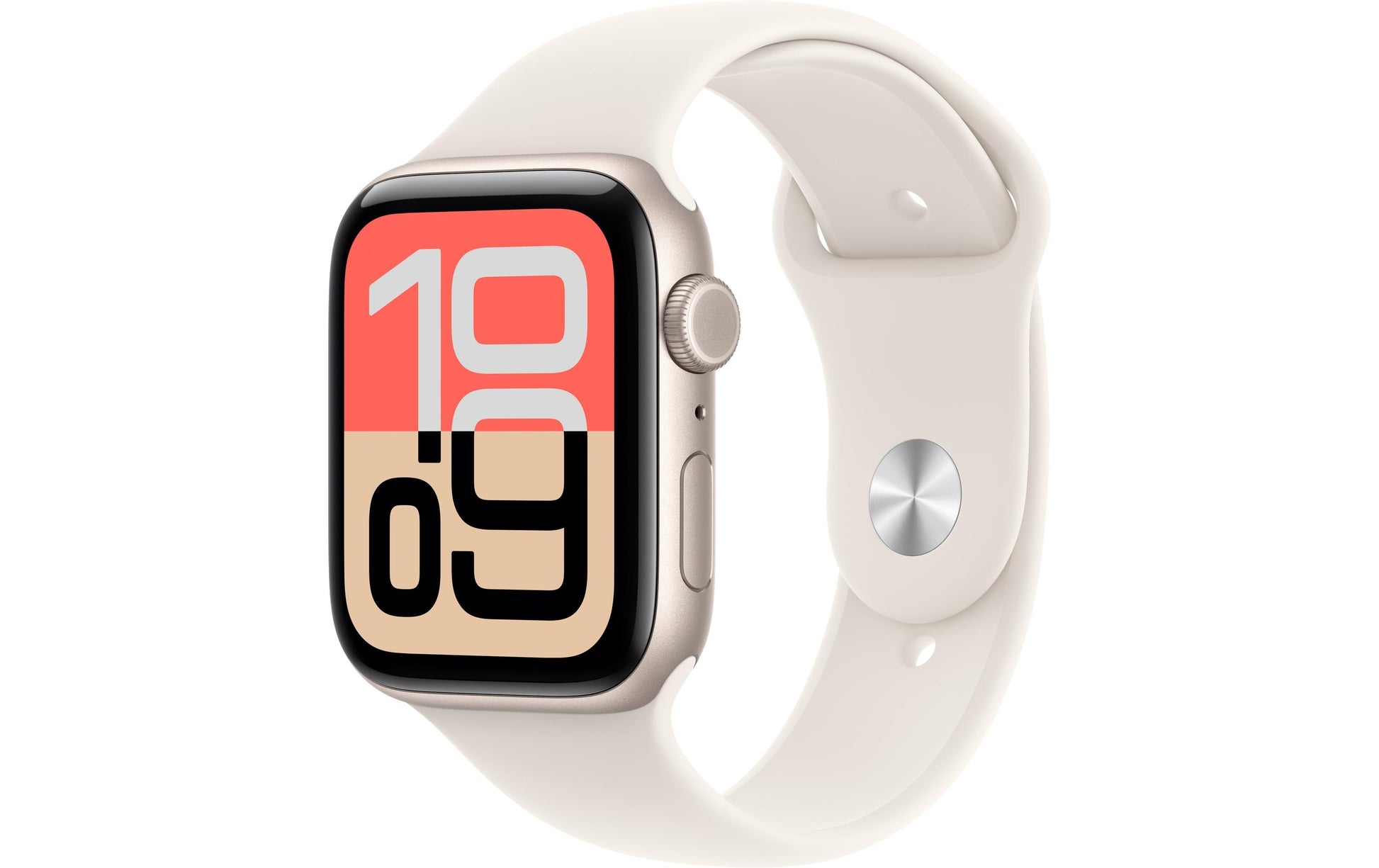 Apple Watch SE 3 44 mm GPS + Cellular – Aluminium Beige, Sportarmband, Polarstern, M/L, 50 m, für iPhone