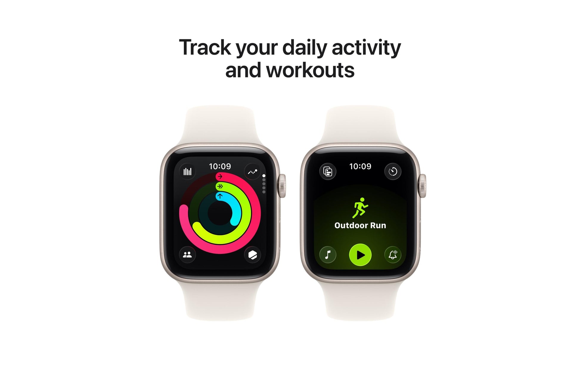Apple Watch SE 3 44 mm GPS + Cellular – Aluminium Beige, Sportarmband, Polarstern, M/L, 50 m, für iPhone
