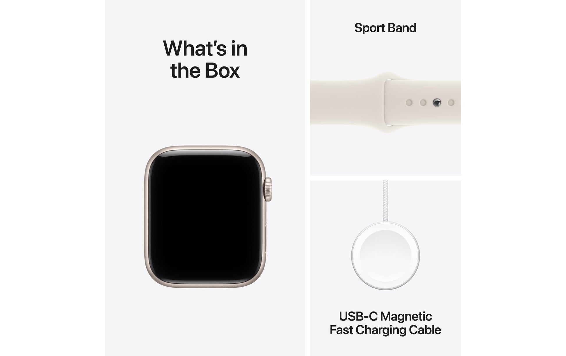 Apple Watch SE 3 44 mm GPS + Cellular – Aluminium Beige, Sportarmband, Polarstern, M/L, 50 m, für iPhone