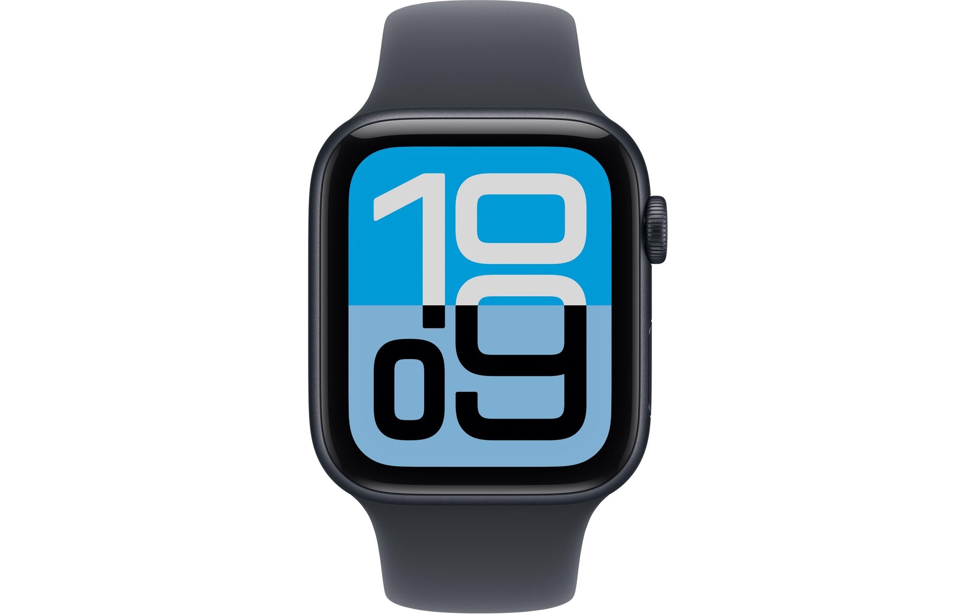 Apple Watch SE (2025) – Smartwatch – 44 mm, LTE, OLED, Ion-X Glas, 50 m, Midnight, Bandgrösse M/L, Sportarmband