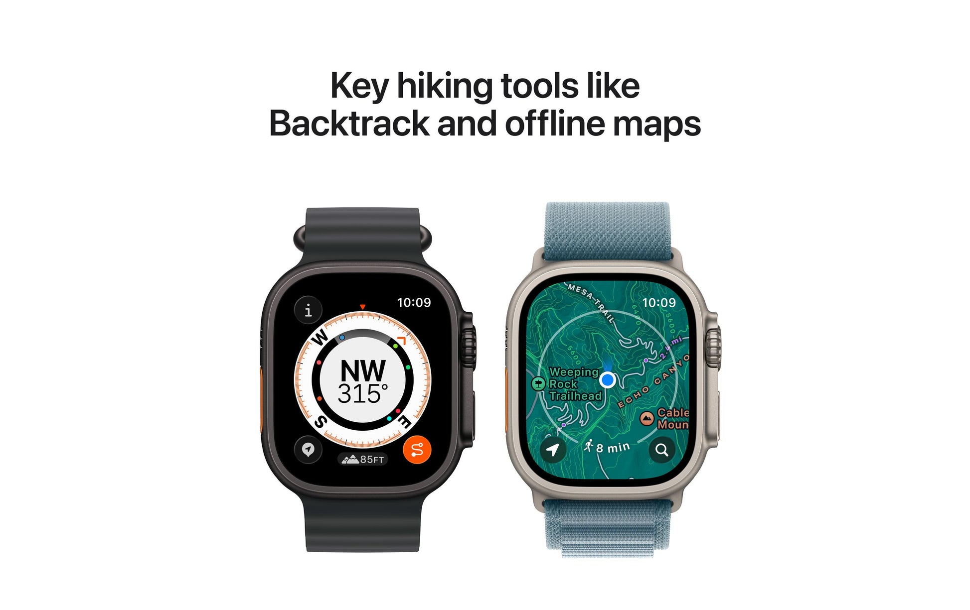 Apple Watch Ultra 3 49 mm GPS + Cellular – Titan, Ocean Band, Blau, 100 m, für iPhone