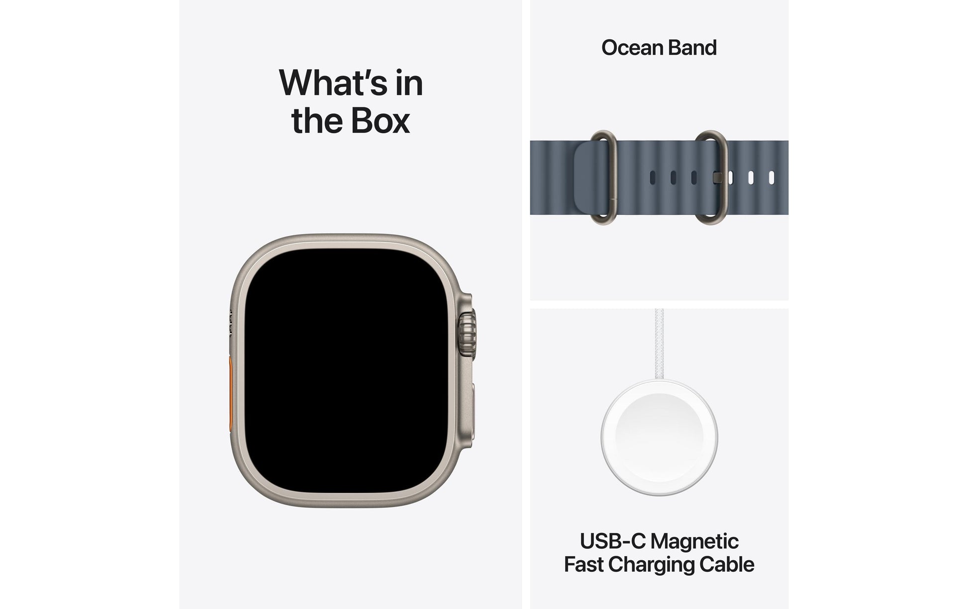 Apple Watch Ultra 3 49 mm GPS + Cellular – Titan, Ocean Band, Blau, 100 m, für iPhone