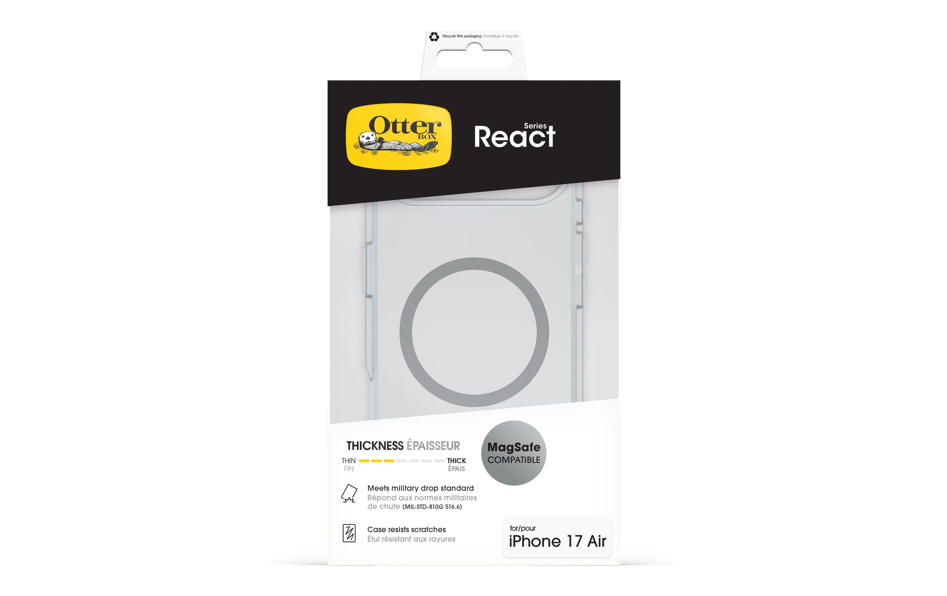 OtterBox Backcover React – für Apple iPhone Air – transparent – MagSafe kompatibel