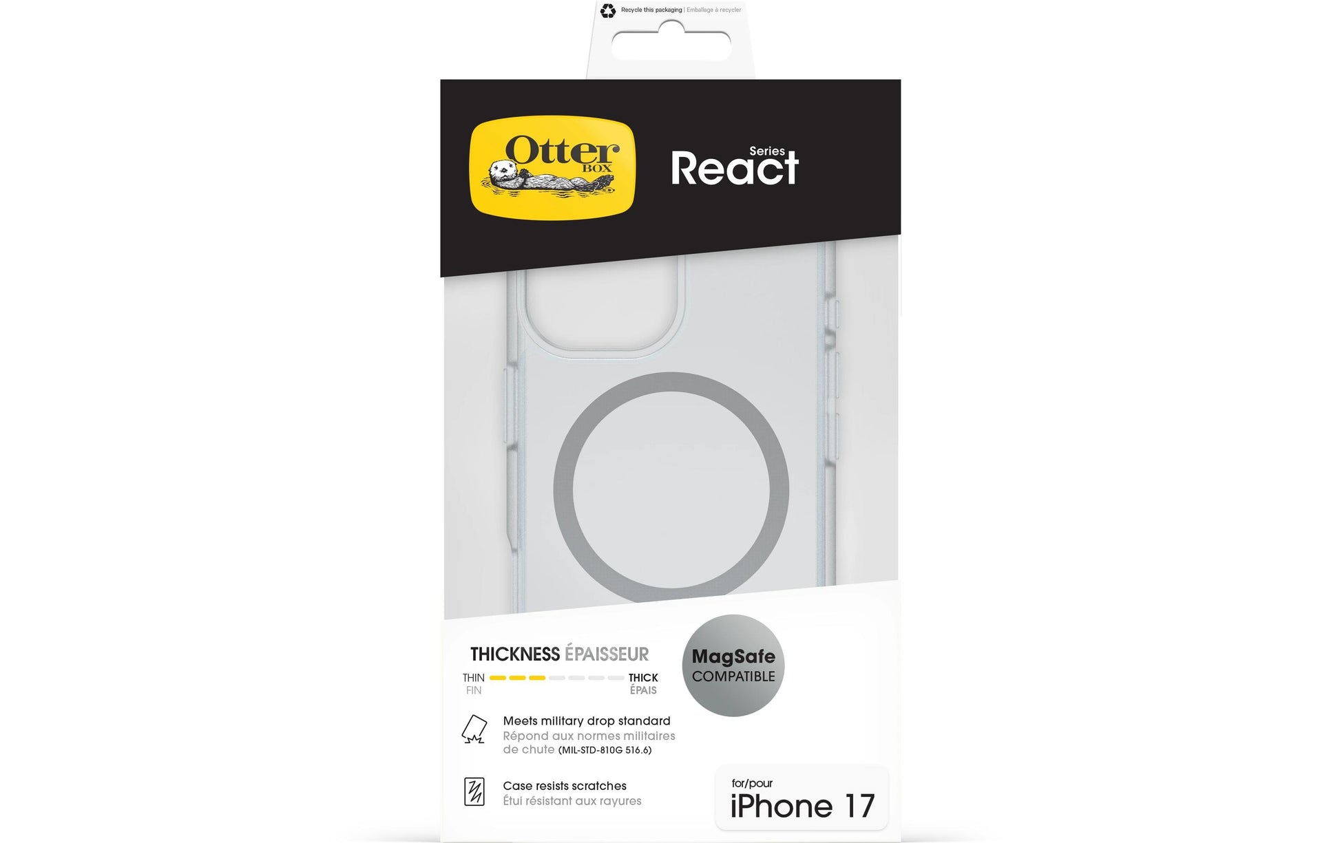 OtterBox Backcover React – für Apple iPhone 17 – transparent – MagSafe-kompatibel