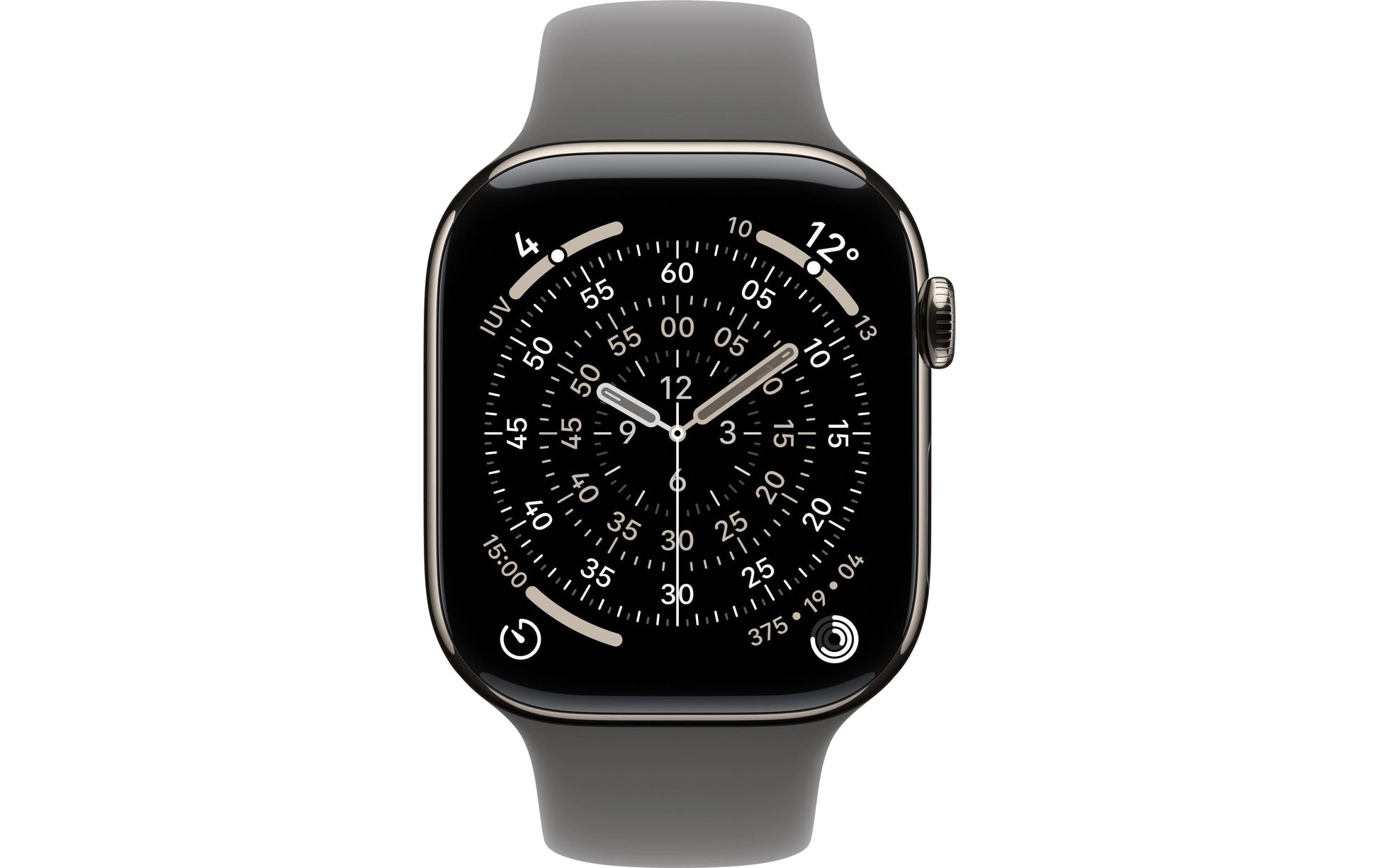Apple Watch Series 11 42 mm GPS + Cellular – Titan, Sportarmband, Steingrau, M/L, 50 m, für iPhone