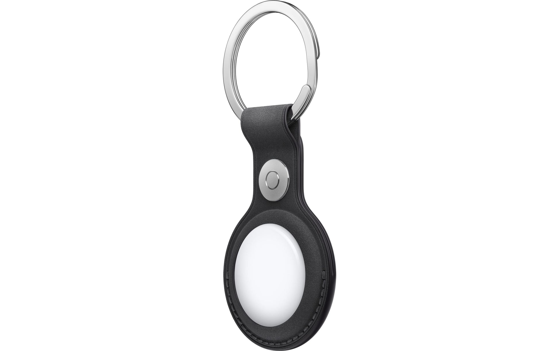 Apple AirTag-Schlüsselanhänger Feingewebe für AirTag – Mikro-Twill/Edelstahl, Schwarz