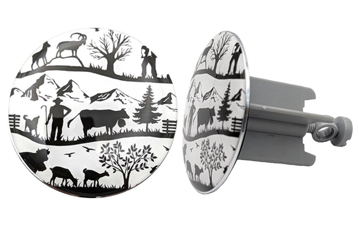 Diaqua Universalstopfen Swiss Dream – Ø6,3 cm, Messing/Kunststoff, Grau