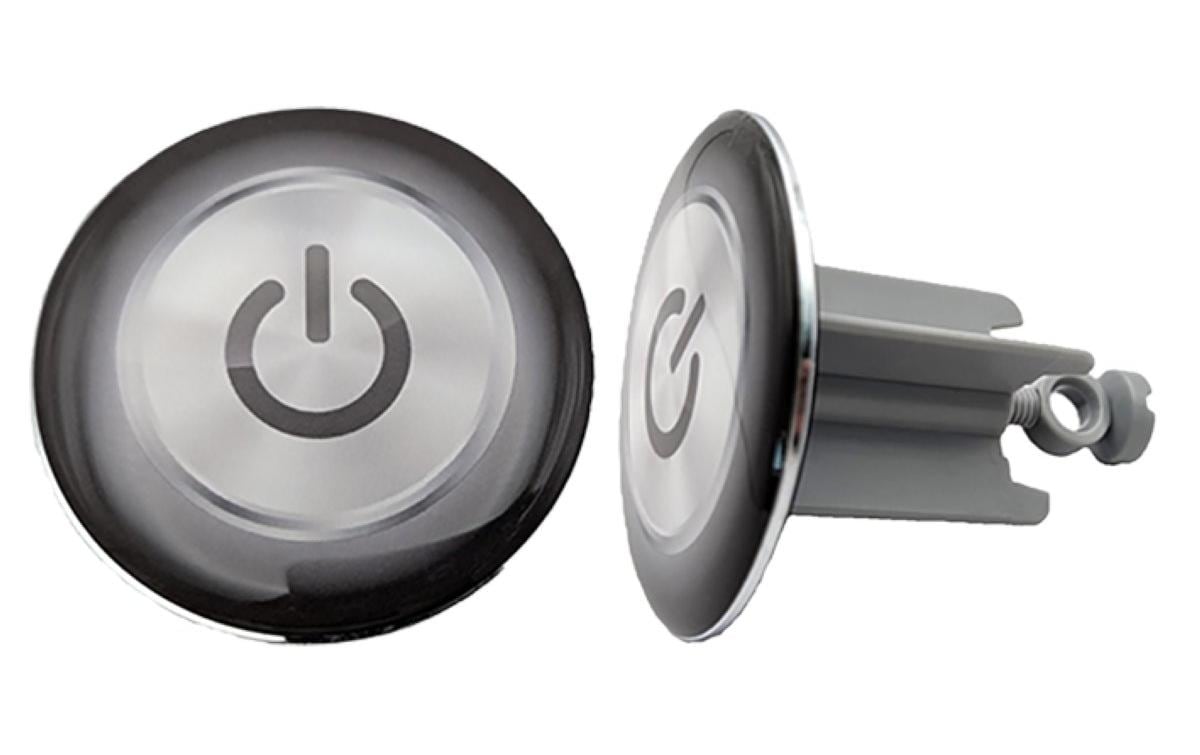 Diaqua Universalstopfen onOff – Ø6,3 cm, Messing/Kunststoff, Grau