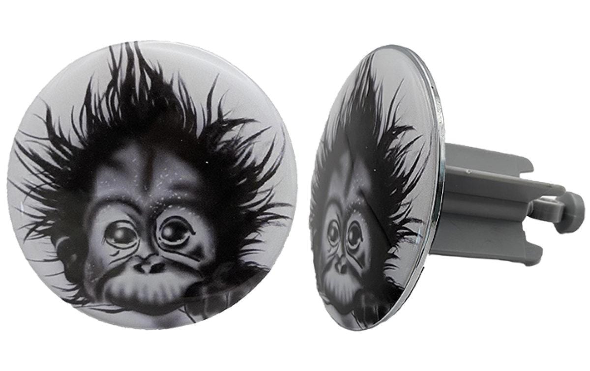 Diaqua Universalstopfen Monkey – Ø6,3 cm, Messing/Kunststoff, Grau