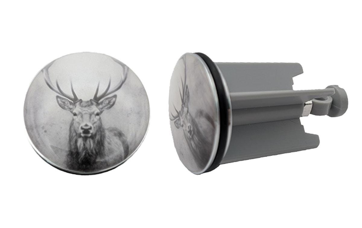 Diaqua Universalstopfen Deer – Ø4 cm, Messing/Kunststoff, Grau