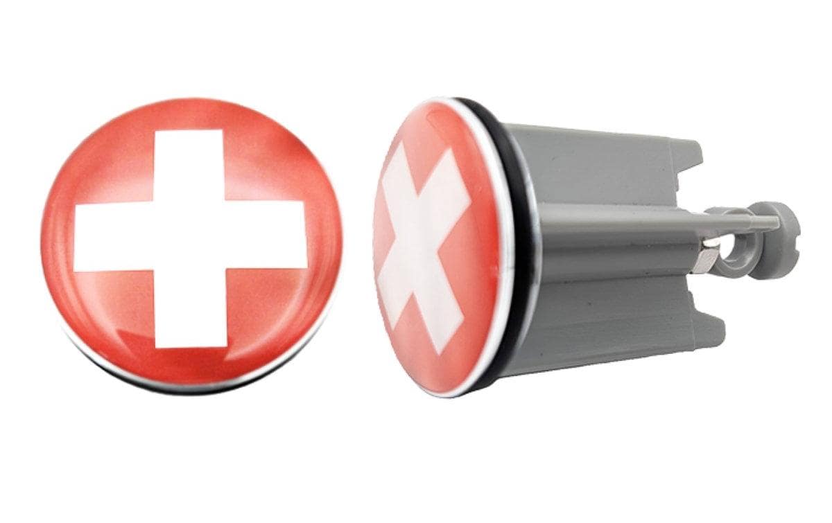 Diaqua Universalstopfen Swiss – Ø4 cm, Messing/Kunststoff, Grau