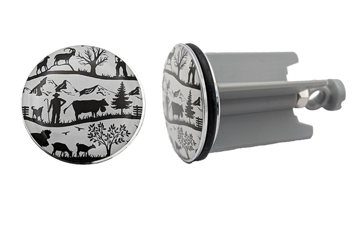 Diaqua Universalstopfen Swiss Dream – Ø4 cm, Messing/Kunststoff, Grau