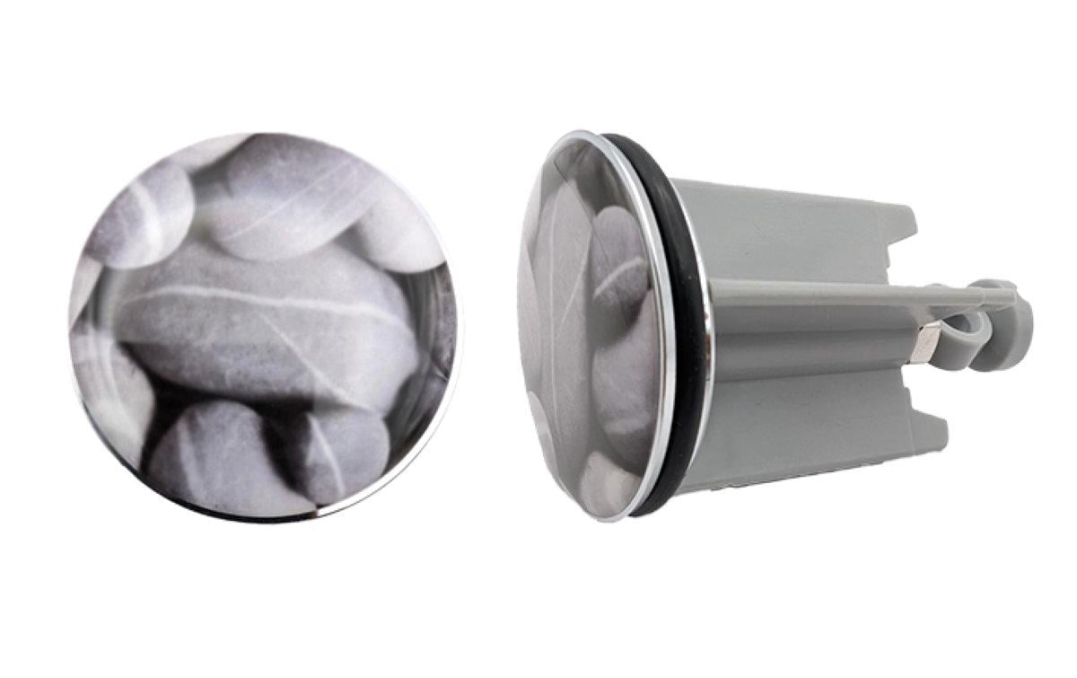 Diaqua Universalstopfen Stones – Ø4 cm, Messing/Kunststoff, für 6,8–10 cm, Grau