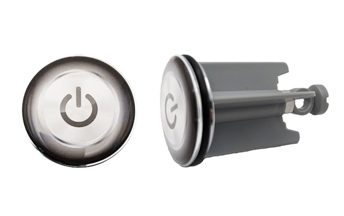 Diaqua Universalstopfen onOff – Ø4 cm, Messing/Kunststoff, Grau