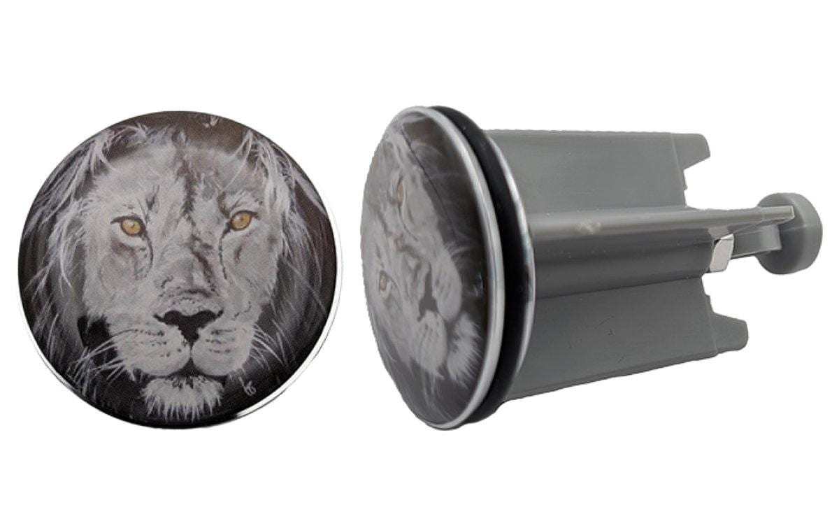 Diaqua Universalstopfen Lion – Ø4 cm, Messing/Kunststoff, Grau
