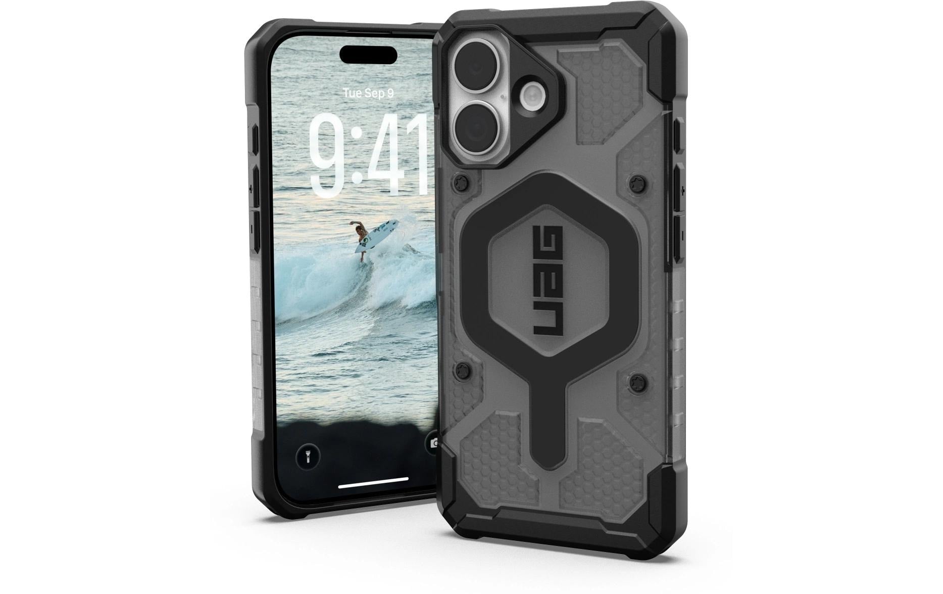 Urban Armor Gear Backcover Pathfinder MS – für Apple iPhone 17 – Asche/Schwarz – TPU – MagSafe-kompatibel