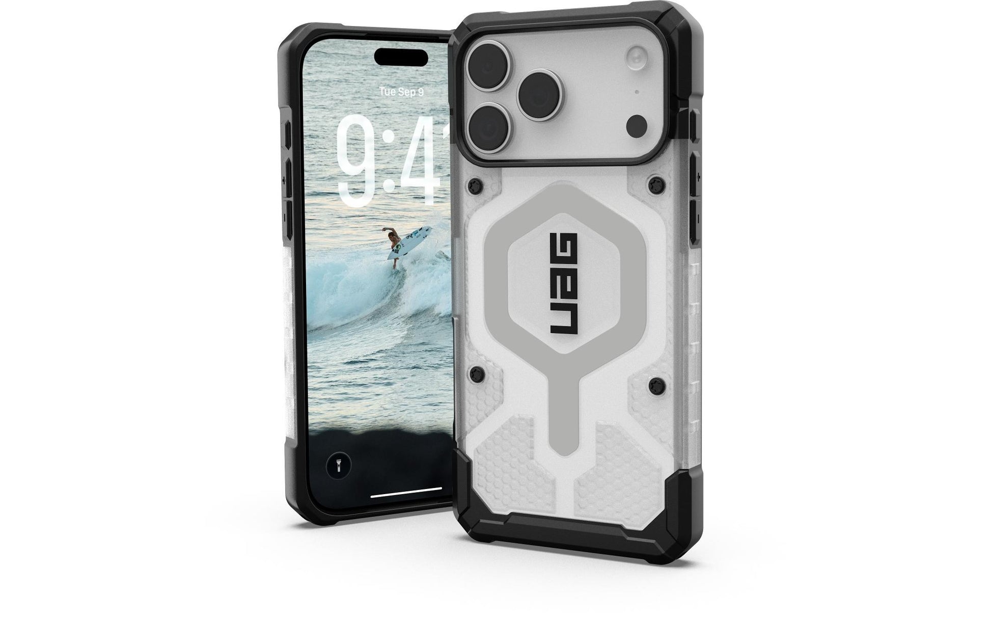 Urban Armor Gear Backcover – für Apple iPhone 17 Pro Max – silber/transparent – TPU – MagSafe-kompatibel