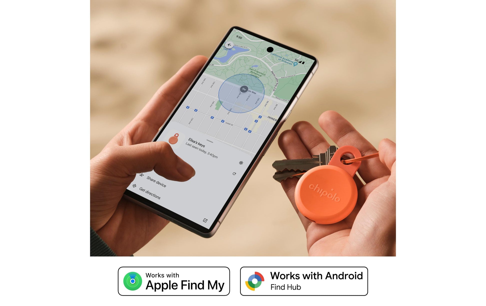 Chipolo LOOP – Bluetooth-Tracker – für Android, iOS – 120 m Reichweite – 4er Pack – Mehrfarbig
