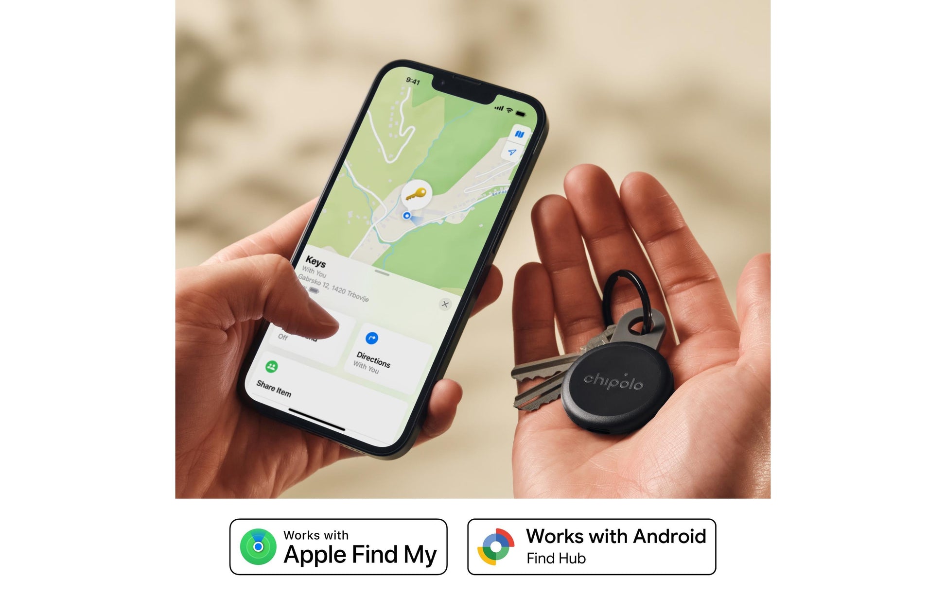 Chipolo LOOP – Schwarz, für Android, iPhone