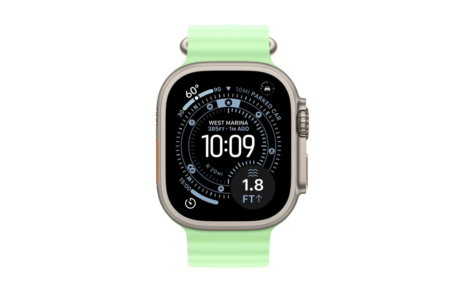 Apple OceanBand – Armband – für Apple Watch 49 mm, Neon Grün, Einheitsgrösse