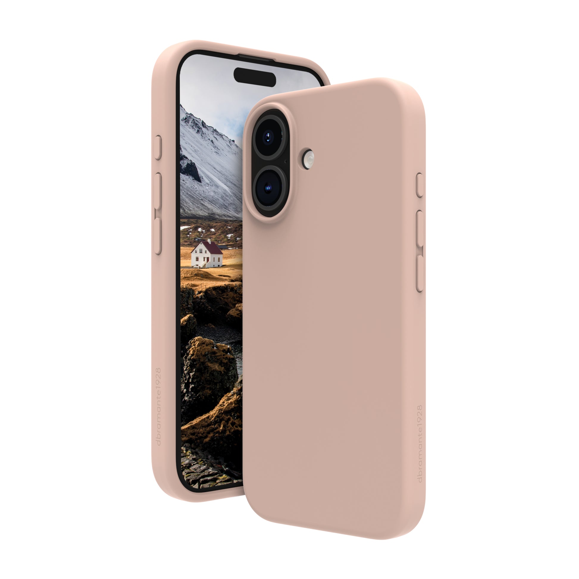 dbramante1928 Monaco Backcover – für Apple iPhone 16, MagSafe, Recycling-Kunststoff, Pink Sand