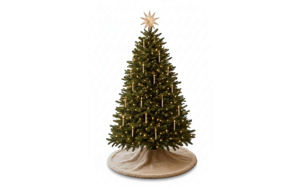 Conceptum hypnose Weihnachtsbaumteppich – 100 × 100 cm – Polyester, creme