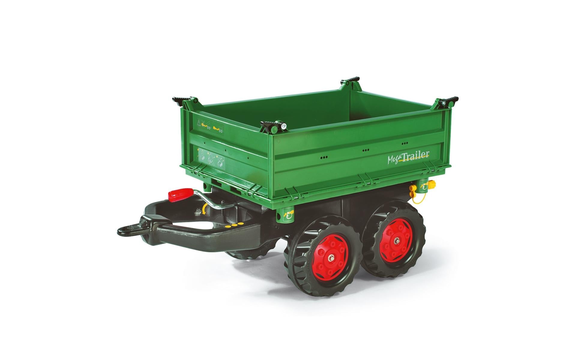 rolly toys rollyMega Trailer – Traktoranhänger – 88 × 45 × 47 cm – mit Anhängerkupplung – ab 3 Jahren – grün