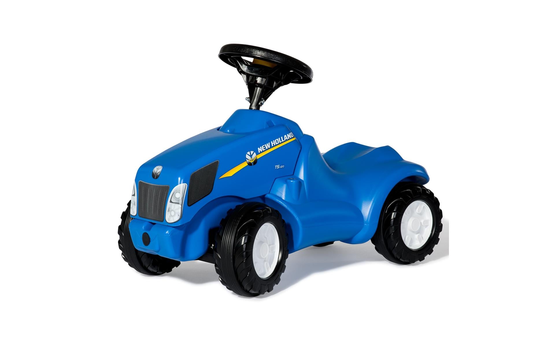 rolly toys rollyMinitrac New Holland Aufsitztraktor – Hupe, 41 × 30 × 61 cm – Kunststoff, Blau – ab 1,5 J.